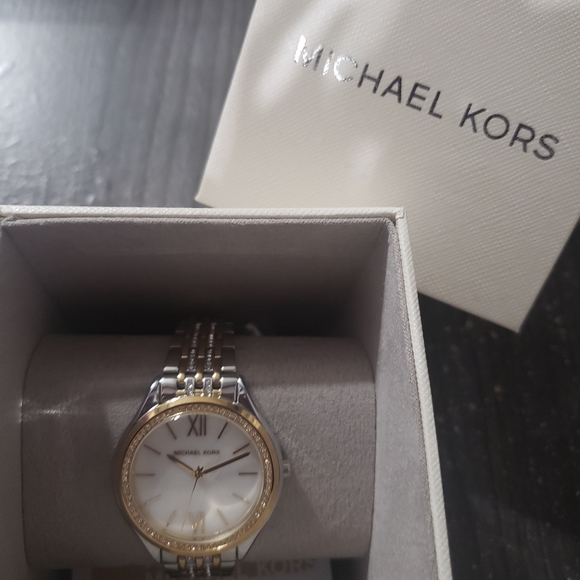 Two-tone and Rhinestone Micheal Kors watch - Picture 2 of 2